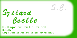 szilard cselle business card